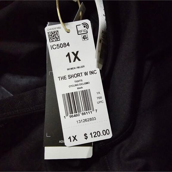 Adidas THE PADDED CYCLING Black with Reflective SHORTS PLUS SIZE 1X 2X New! - Picture 10 of 10